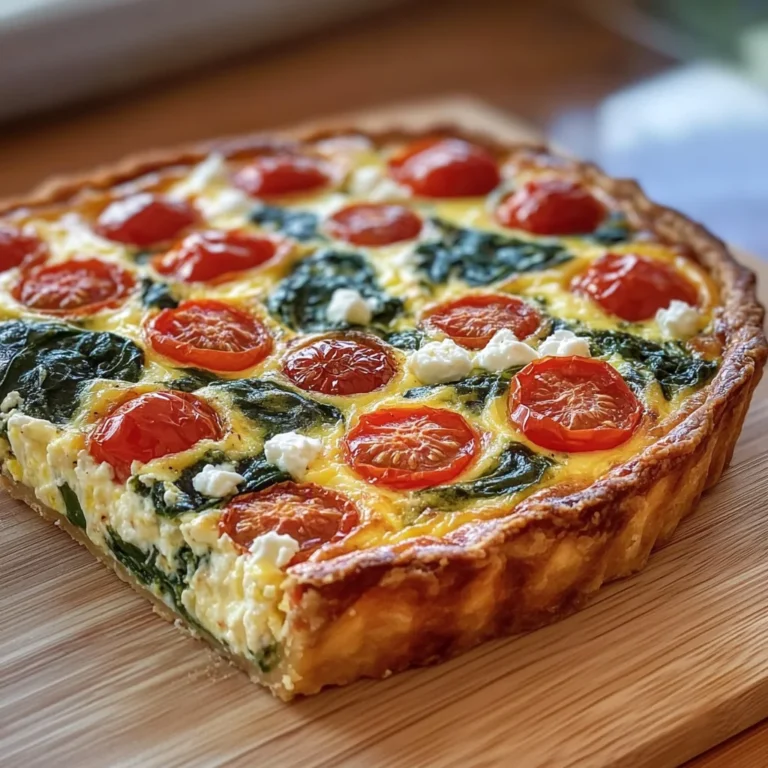 Crustless Spinach, Tomato & Feta Quiche