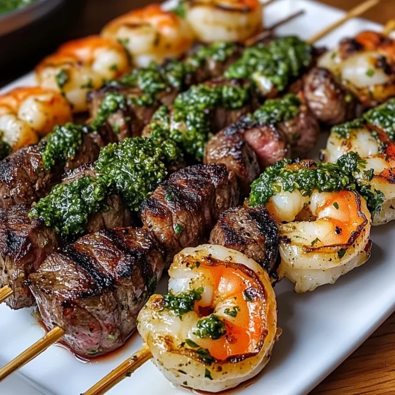 Grilled Surf & Turf Skewers with Chimichurri