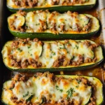 Ground Beef Stuffed Zucchini