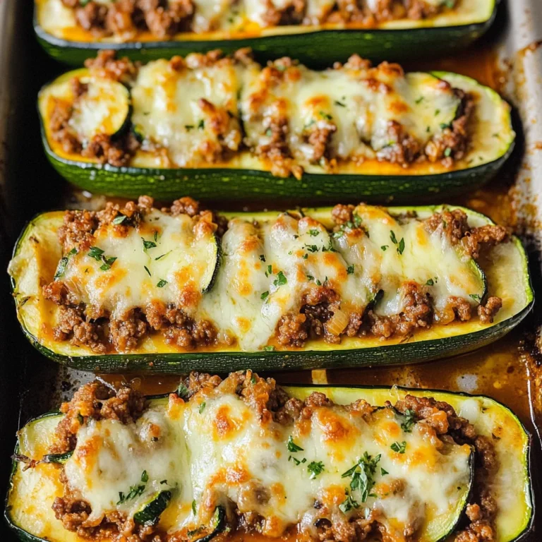 Ground Beef Stuffed Zucchini