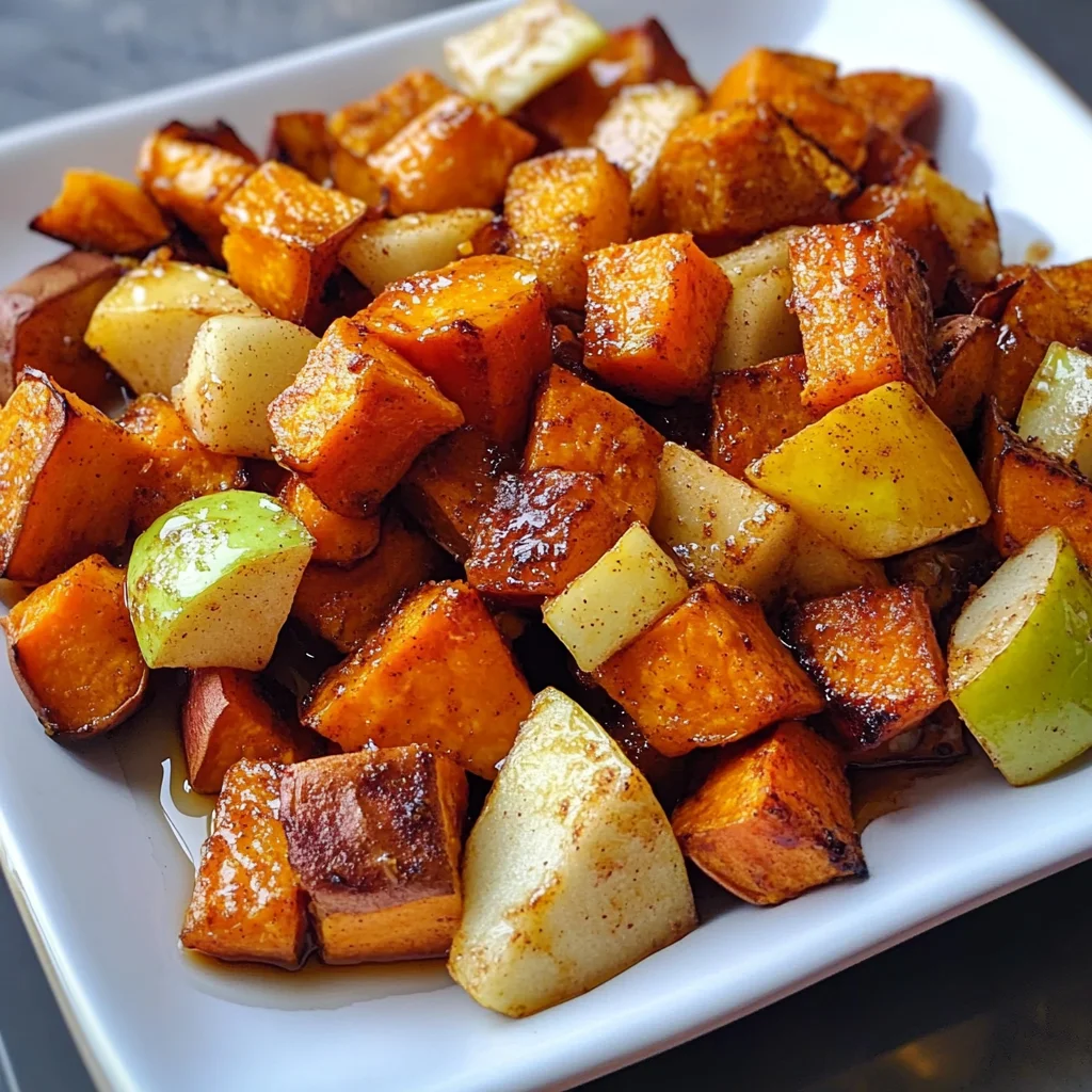 Roasted Apple Cinnamon Sweet Potatoes