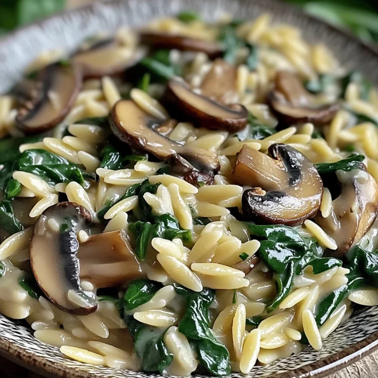 Spinach Mushroom Orzo