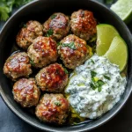 Greek Turkey Meatballs with Tzatziki Sauce 🥙🍖🥒