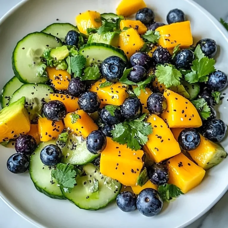 Mango Cucumber Salad with Blueberries and Avocado