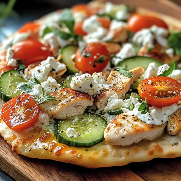Tzatziki Chicken & Veggie Naan Pizza