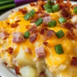 chicken ham & Turkey Bacon Cheesy Potatoes