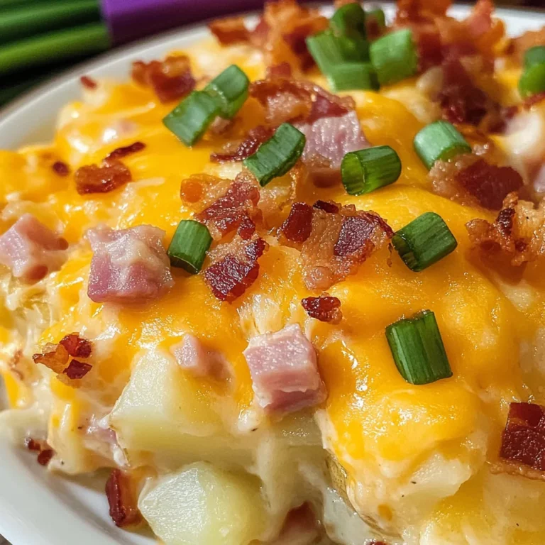 chicken ham & Turkey Bacon Cheesy Potatoes