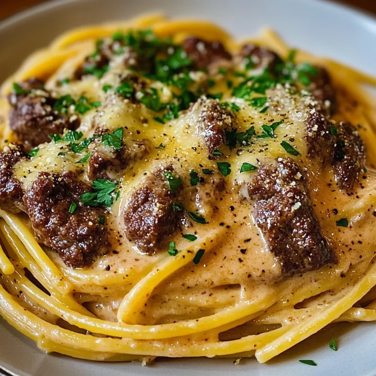 Cajun Beef Spaghetti in Creamy Three-Cheese Parmesan Sauce
