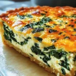 Cottage Cheese and Spinach Crustless Quiche