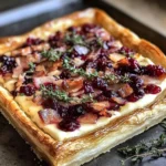 Cranberry Brie Tart with Pancetta & Thyme