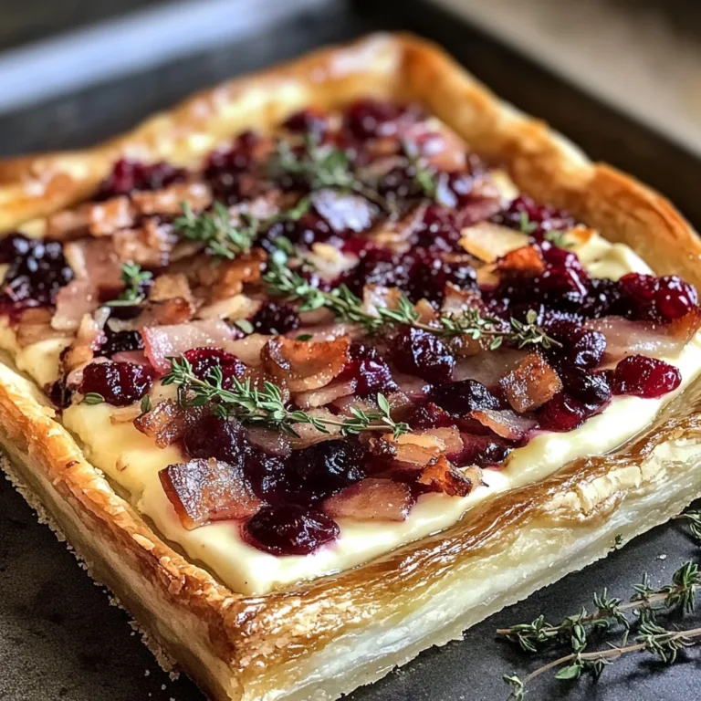 Cranberry Brie Tart with Pancetta & Thyme
