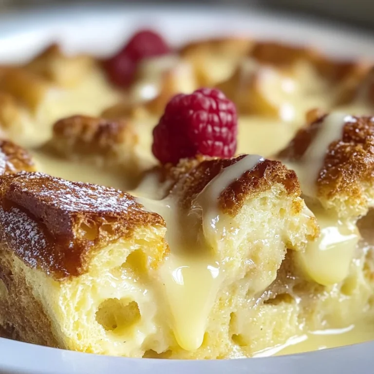 Custard Bread Pudding with Vanilla Sauce