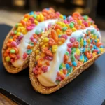 Fruity Pebbles Cheesecake Tacos