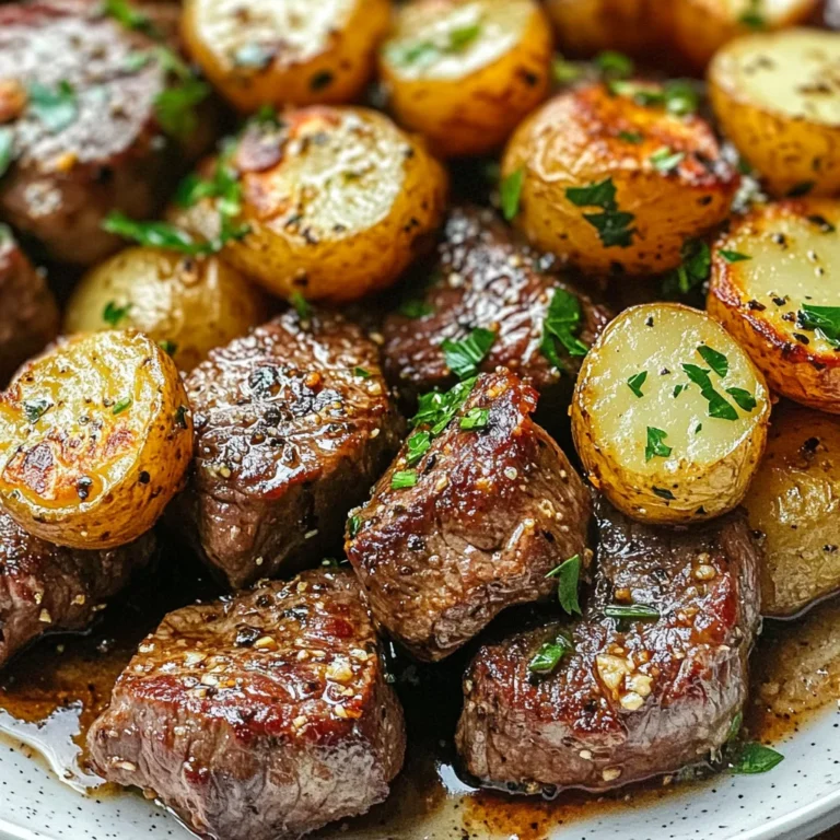 Garlic Steak Bites and Potatoes