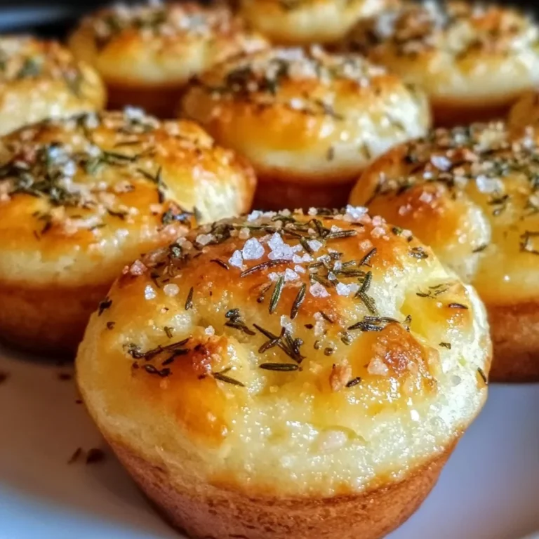 Golden Crust Garlic Rosemary Focaccia Muffins