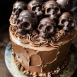 High Altitude Ginger Chocolate Skull Cake for Halloween