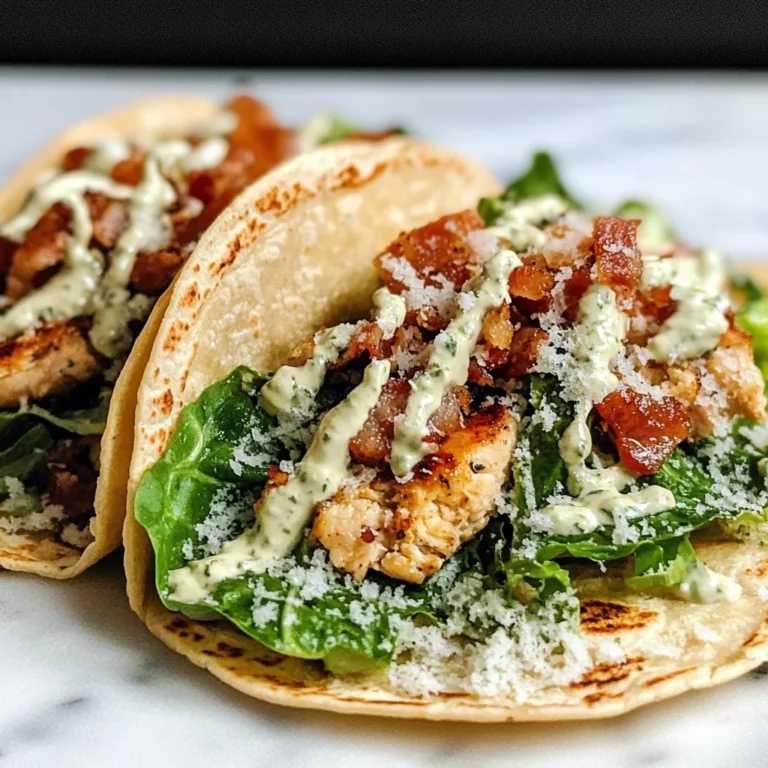 Smash Chicken Caesar Tacos