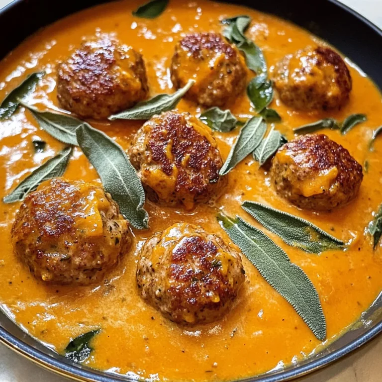 Turkey Meatballs in Pumpkin Sage Sauce