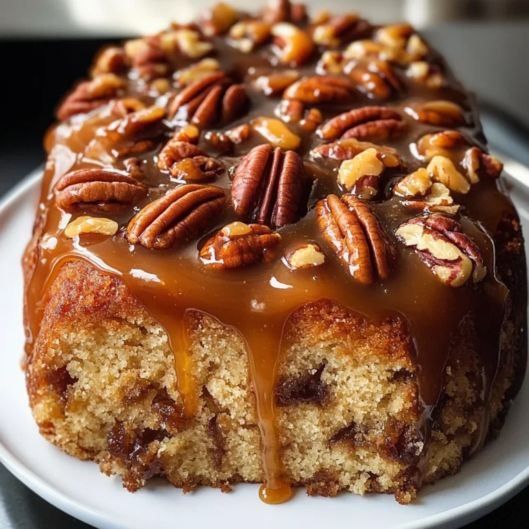 Upside-Down Caramel Pecan Cake
