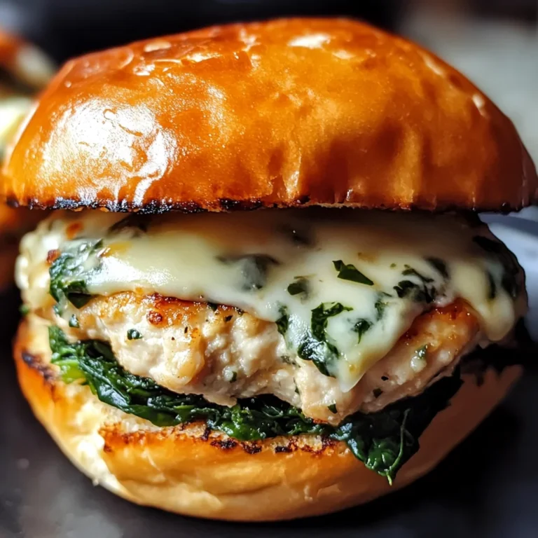 White Cheddar Spinach Chicken Burgers