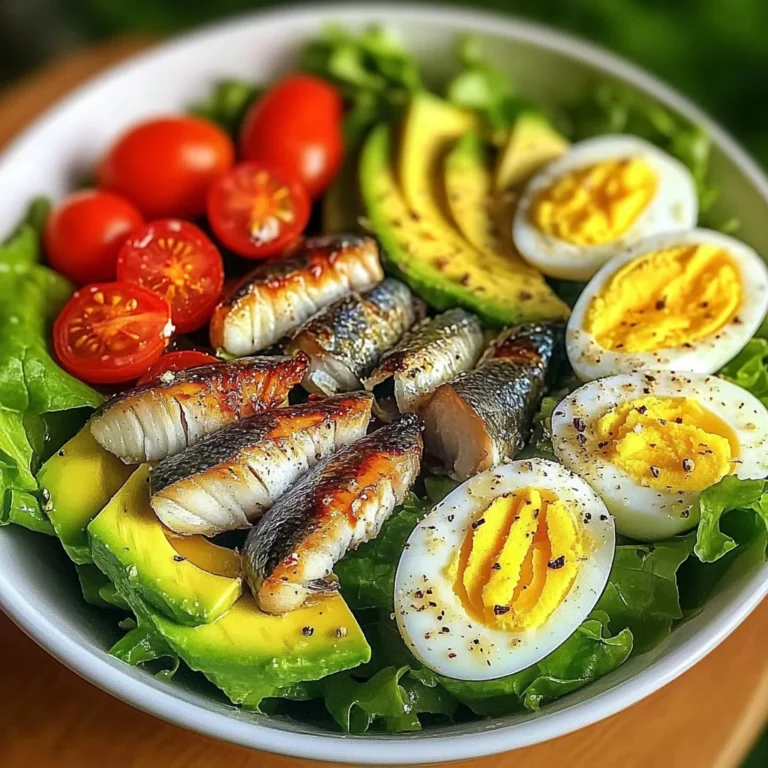 Avocado & Sardine Power Salad with Eggs