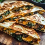 Baked Spinach Mushroom Quesadillas