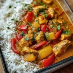 Chicken Curry with Bell Peppers & Fluffy Rice