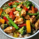 Colorful Chicken & Veggie Stir-Fry with Rice