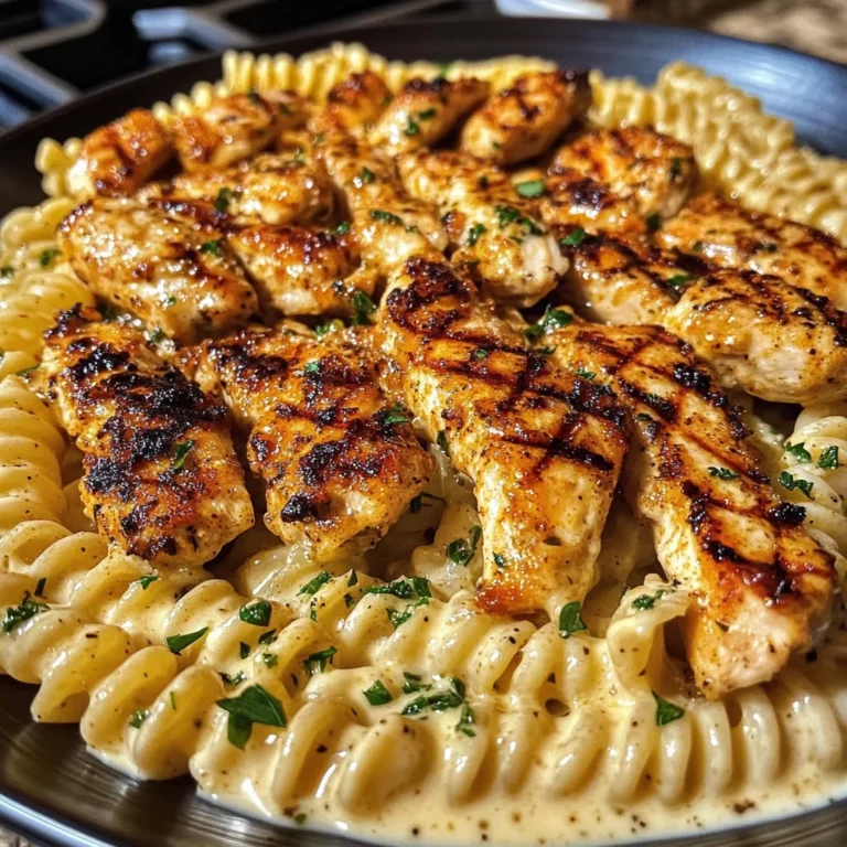 Creamy Alfredo Chicken Rotini with Cajun Butter Drizzle