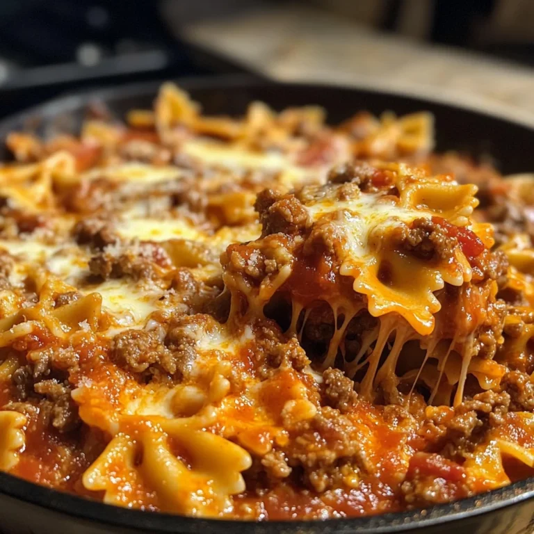 Creamy Baked Velveeta Bowtie Pasta with Italian Beef Marinara