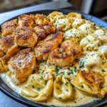 Creamy Chicken Tortellini with Mozzarella Garlic Sauce