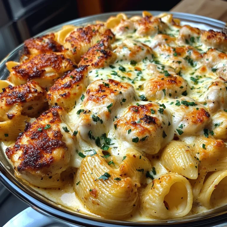 Creamy Parmesan Chicken Shells with Melted Mozzarella