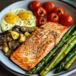 Nourishing Pan-Seared Salmon with Asparagus and Scrambled Eggs Recipe