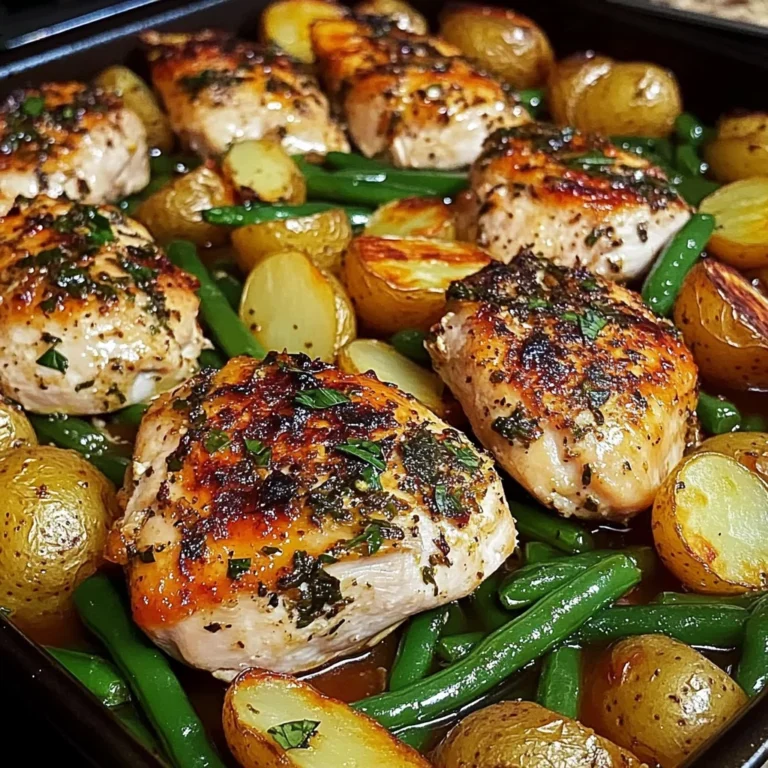 One-Pan Garlic Herb Chicken with Potatoes & Green Beans