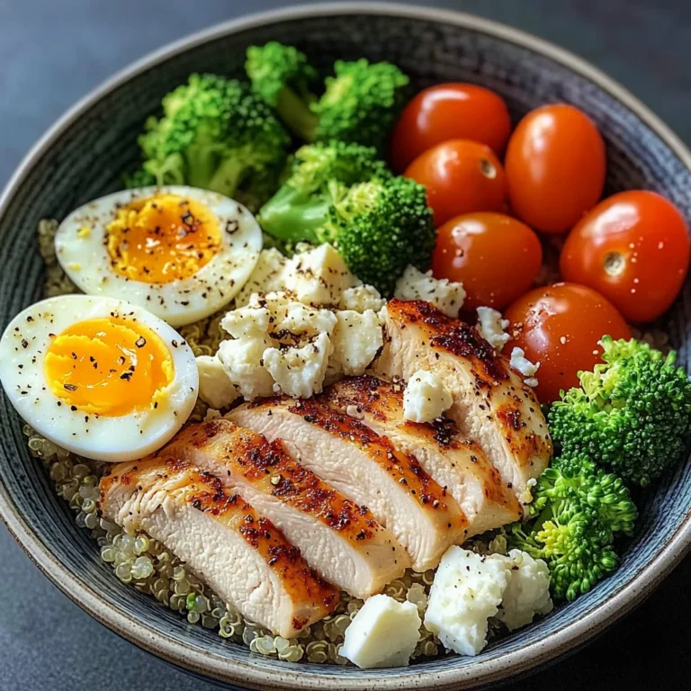 Protein-Packed Quinoa Bowl with Chicken, Eggs & Feta