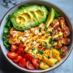 Protein Power Bowl with Avocado, Eggs, and Chicken