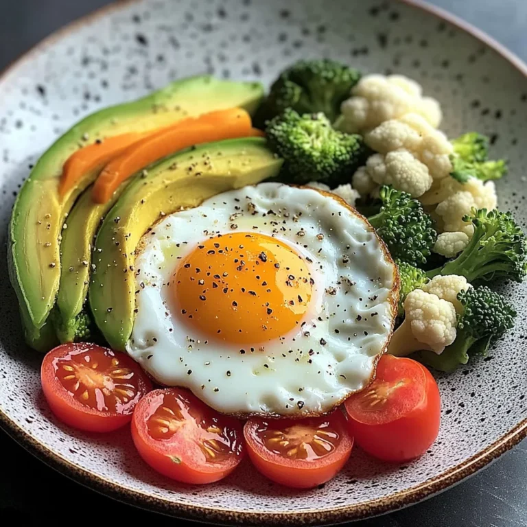 Sunny-Side Egg with Avocado, Tomatoes & Steamed Veggies