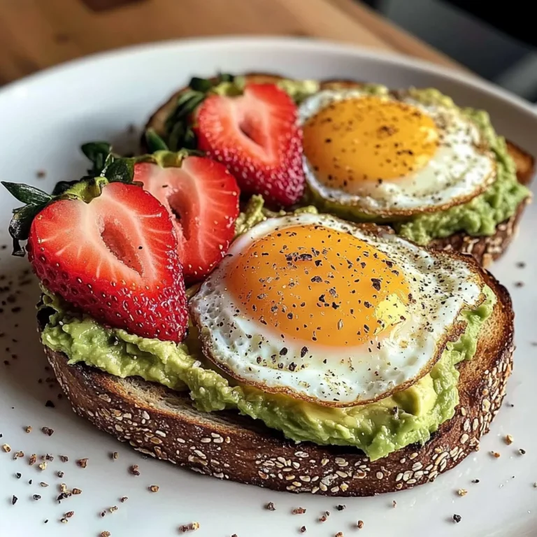 Sunny Avocado Egg Toast with Sweet Strawberries
